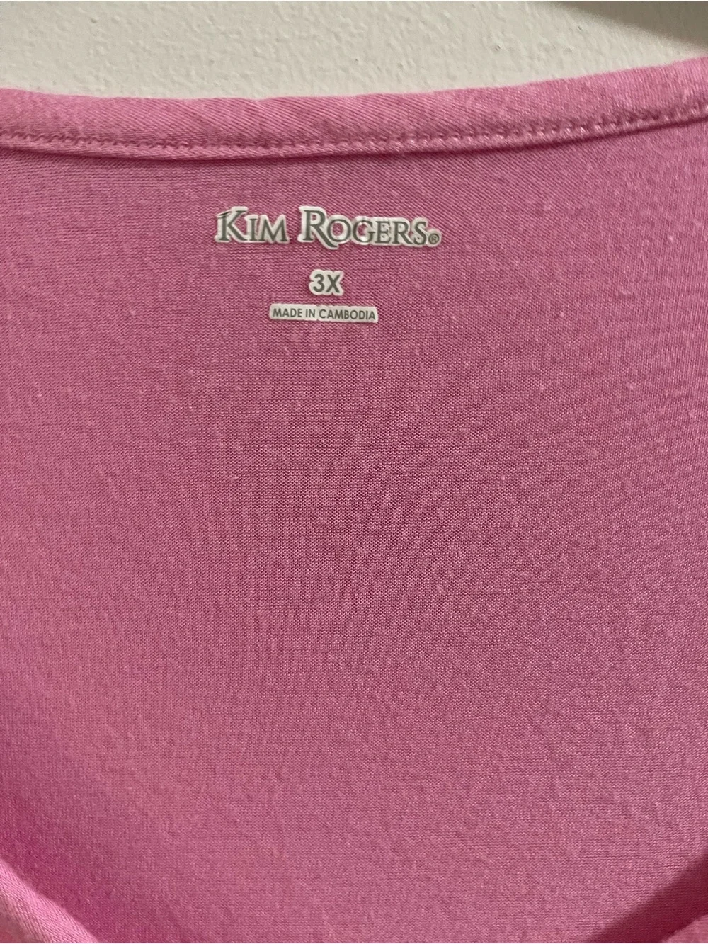 Kim Rogers Pink Short-Sleeve Peasant Top Size 3x